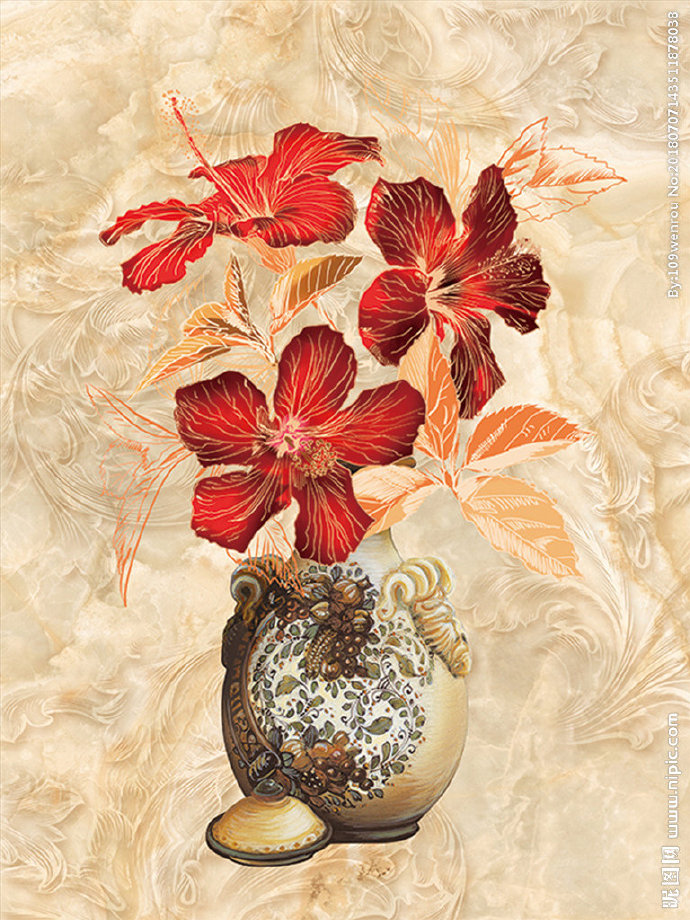 G欧式花瓶装饰画