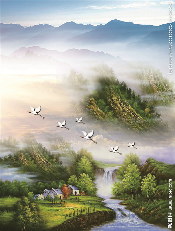 G山水装饰画背景