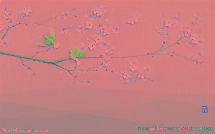 G花鸟背景墙背景