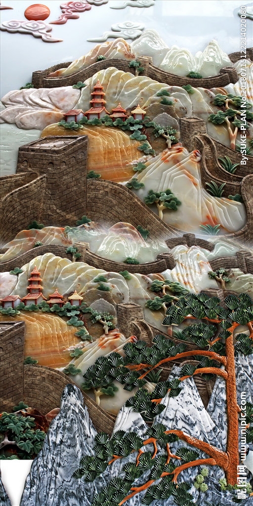 G玄关玉雕长城迎