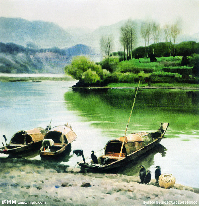 G江南春油画背景