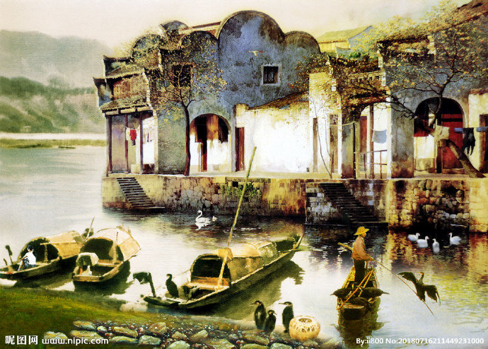 G江南油画背景墙