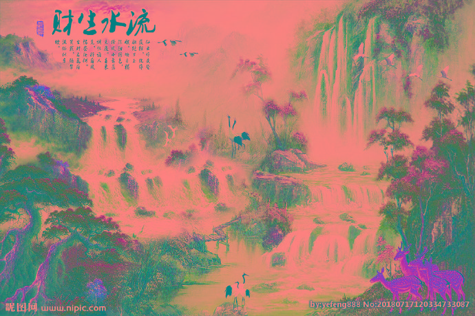 G流水生财背景墙