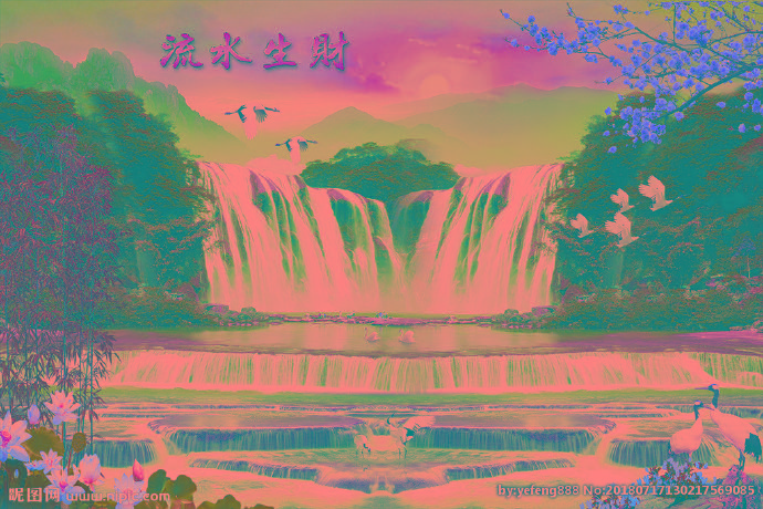 G流水生财背景墙