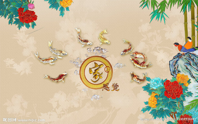 G3D九鱼图柱子
