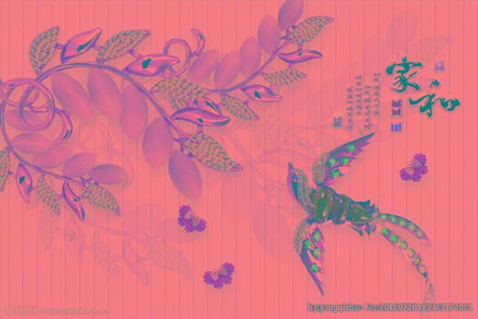 G花鸟背景墙背景