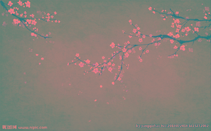 G手绘花鸟背景墙
