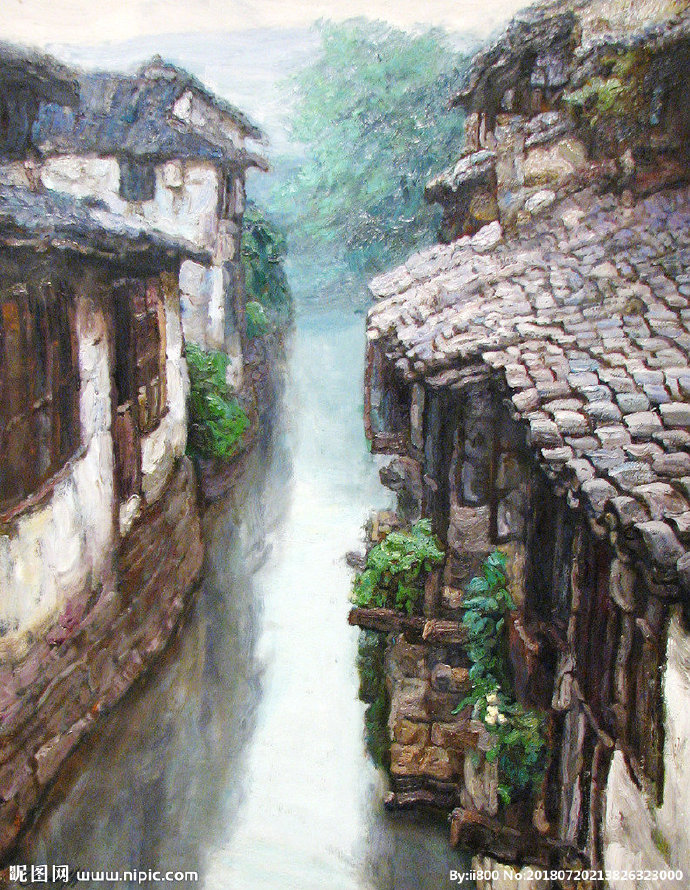 G江南油画背景墙