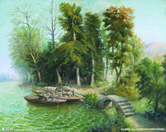 G江南春色油画背