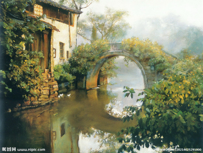 G忆江南油画背景