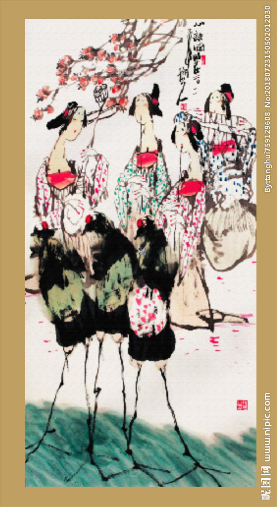 G国画唐朝仕女图