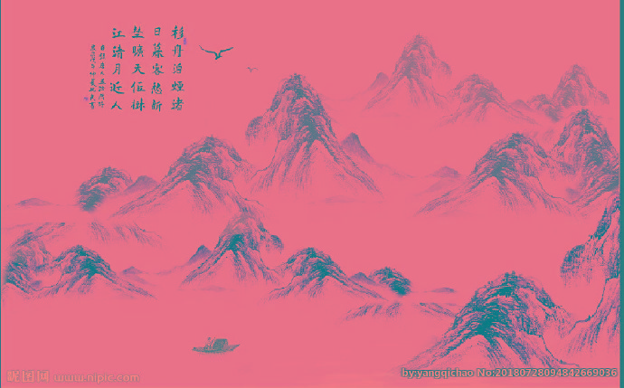 G中式山水背景墙
