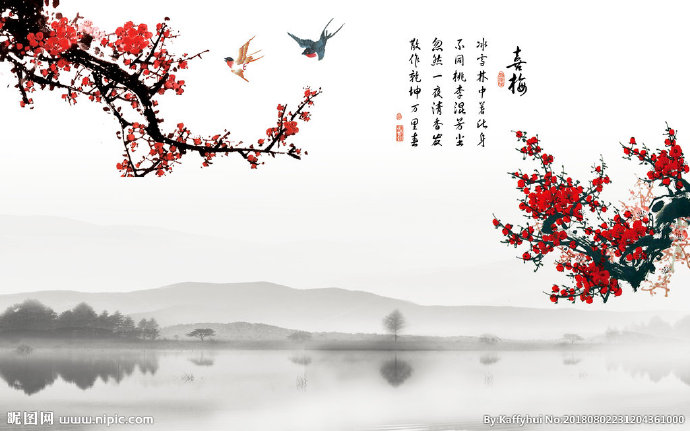 G山水花鸟背景墙