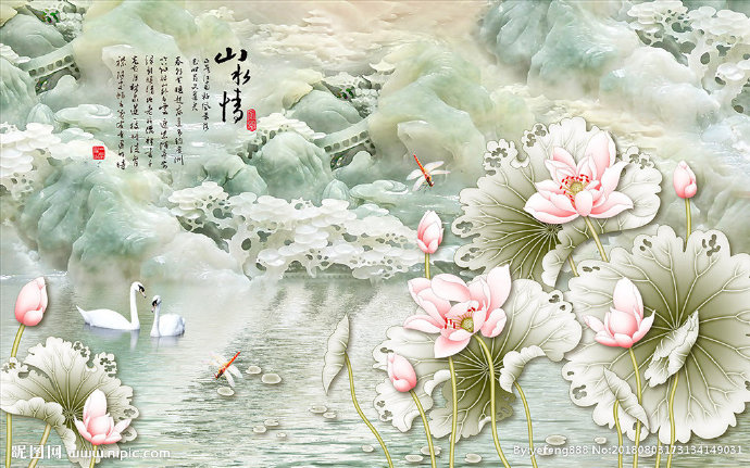 G山水情背景墙背