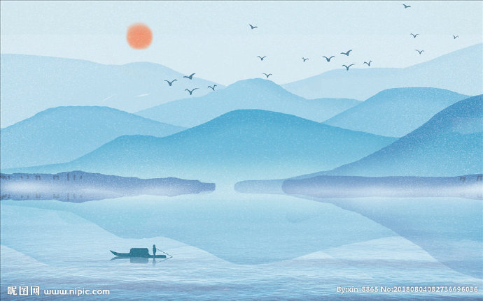 G蓝色水墨背景背