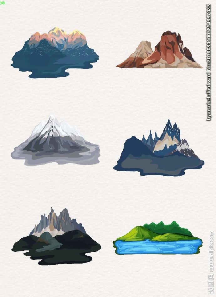 G手绘山背景墙手