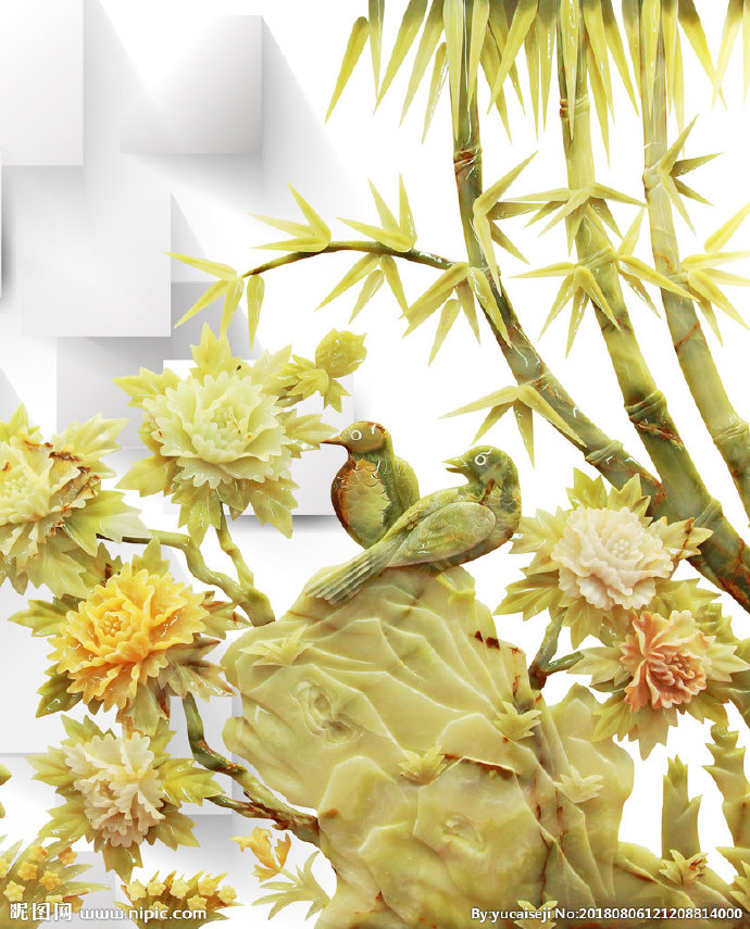 G花鸟背景墙花鸟