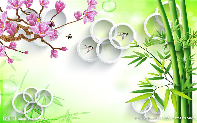 梅花竹子背景背景