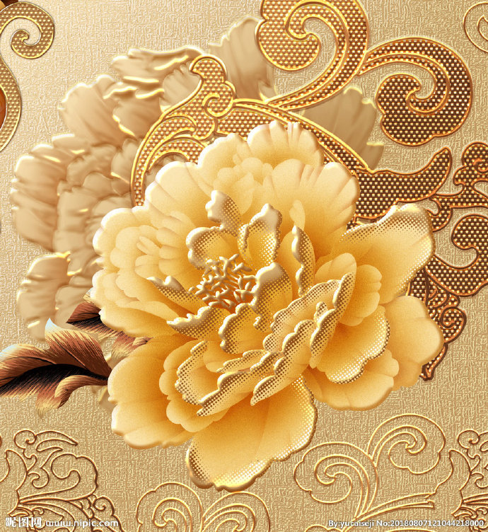 G浮雕花背景墙浮