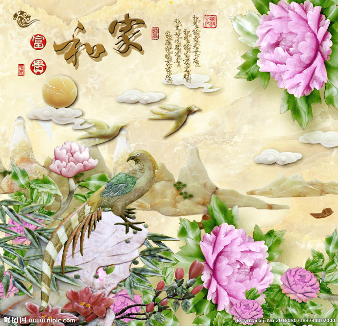 G家和富贵背景墙