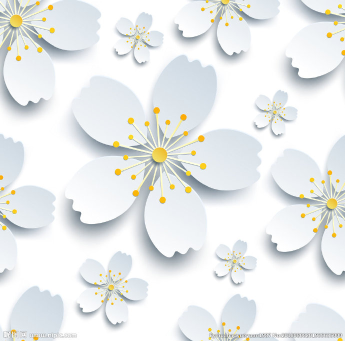 G白色立体花朵背