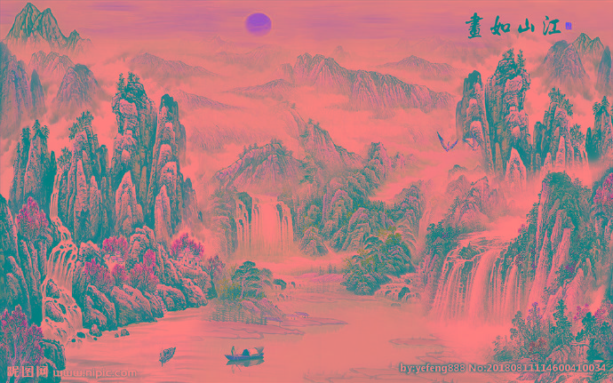 G江山如画背景墙