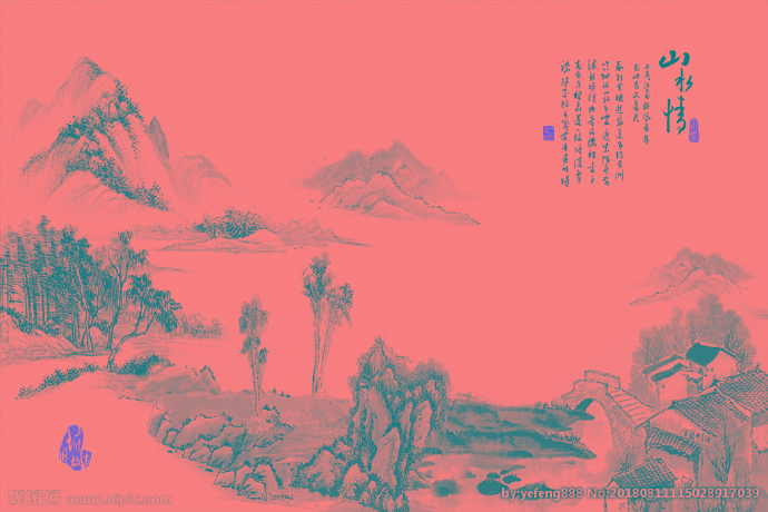 G山水情背景墙背