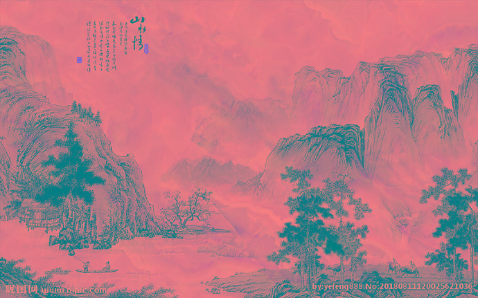 G山水情背景墙背