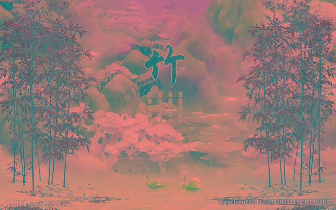 G竹背景墙竹背景