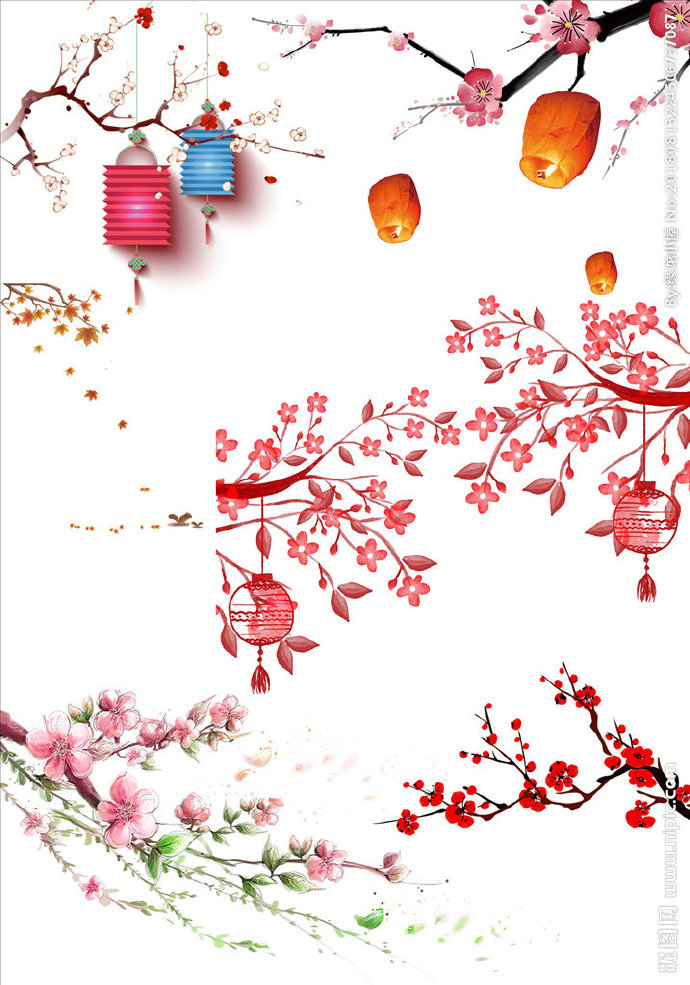 G中秋手绘花背景