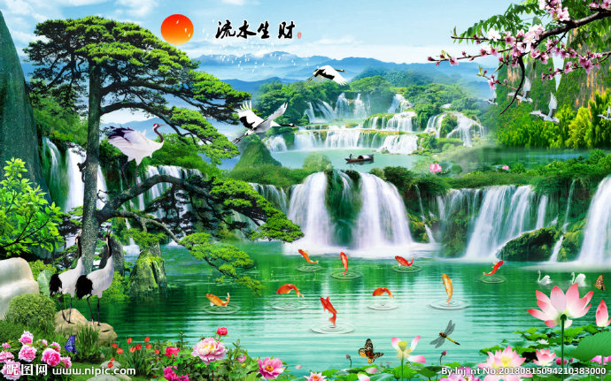 G流水生财背景墙