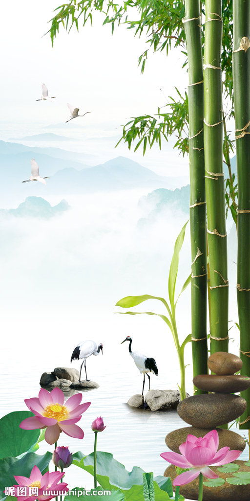 G花鸟山水画背景