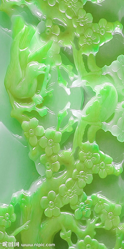 G玉雕花鸟玄关玉