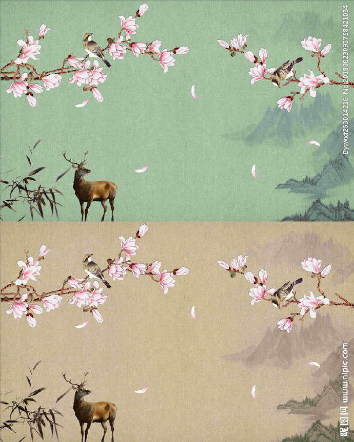 G新中式花鸟背景