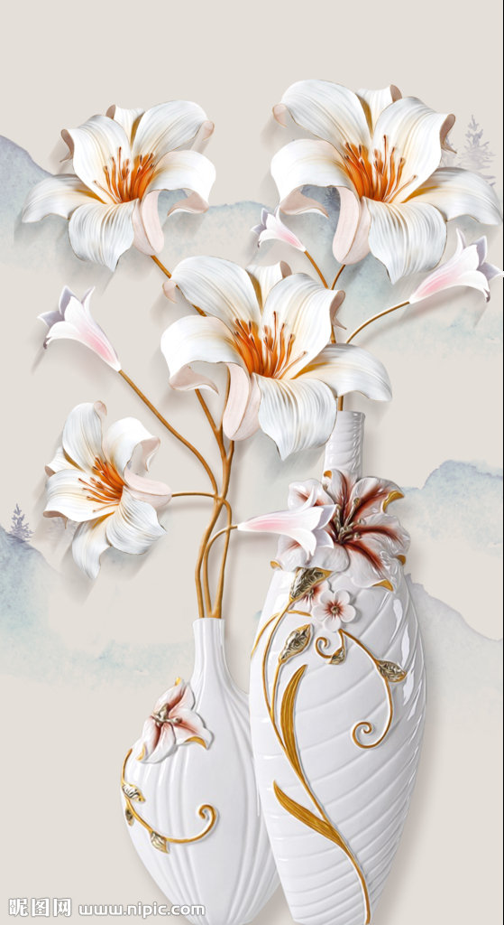 G简约浮雕立体花