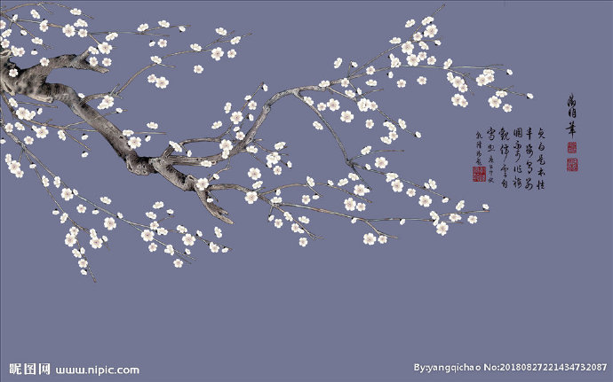 G中式花鸟背景墙