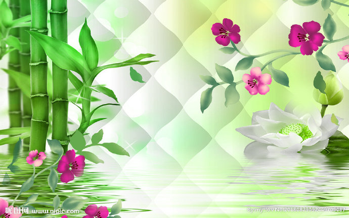 G3D水中竹子花