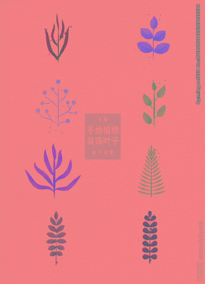 G热带树叶背景墙