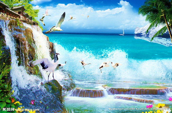 G山水 风景 瀑