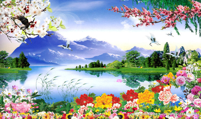 G湖水 风景  