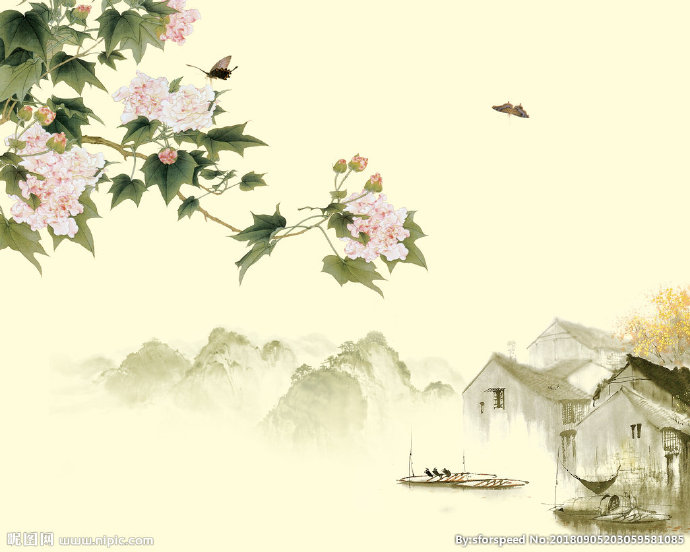 G中式花鸟山水背