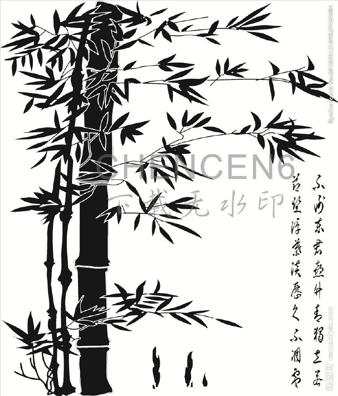 G竹子背景墙竹子
