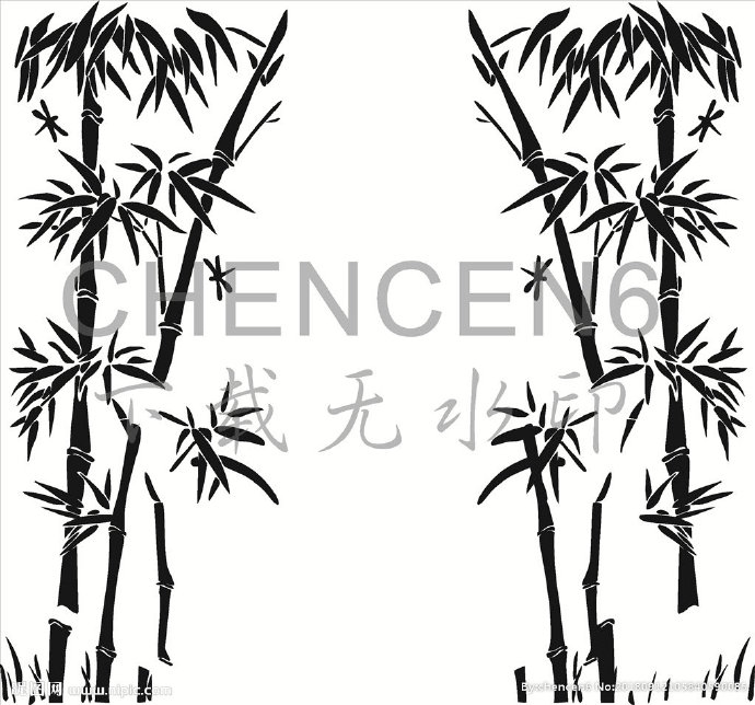 G竹子背景墙竹子