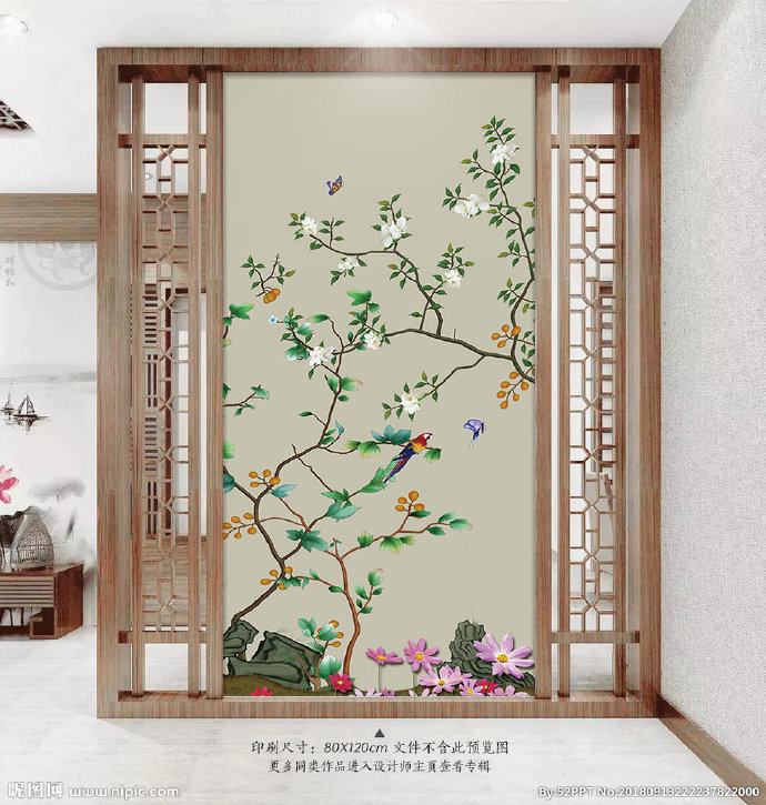 G中式花鸟玄关装