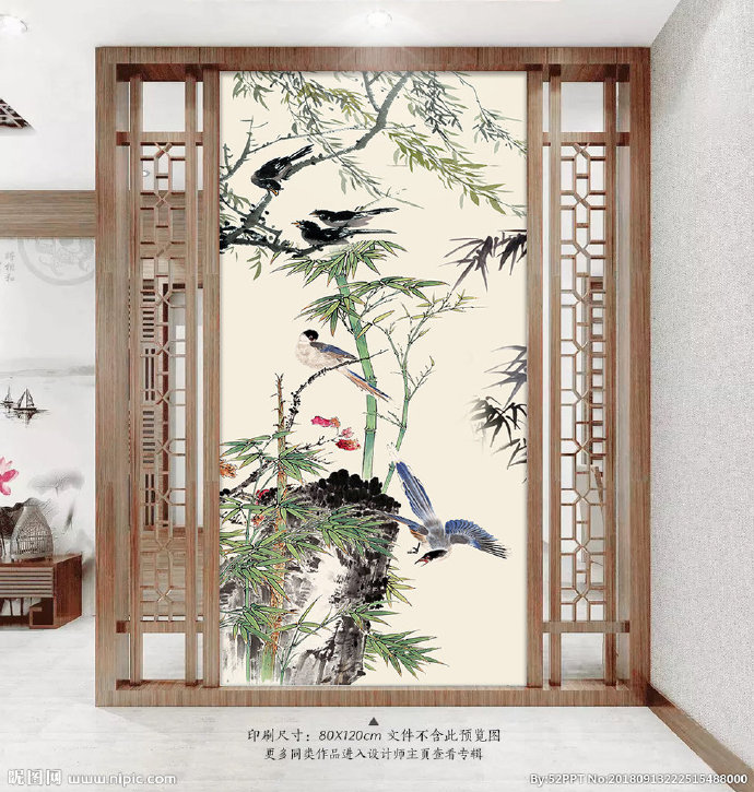 G中式工笔花鸟玄