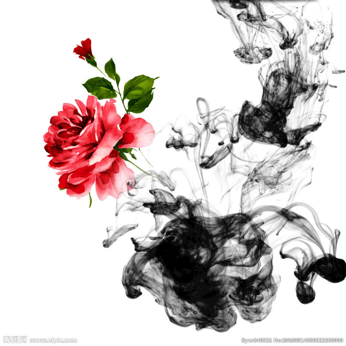 G水墨花朵背景墙