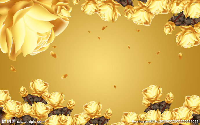 G金玫瑰花欧式背