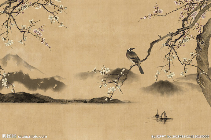 G工笔花鸟背景墙