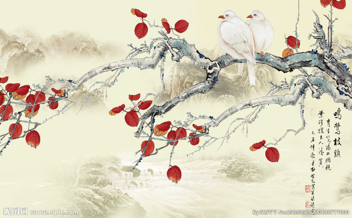 G工笔花鸟电视景