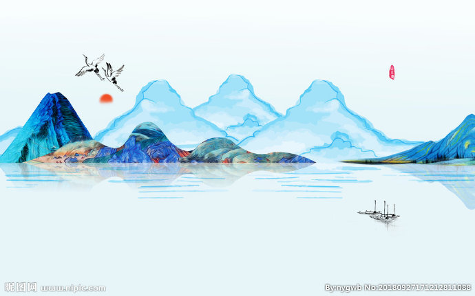 G新中式山水石纹